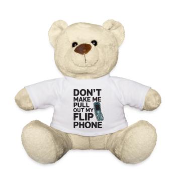 Téléphone à clapet classique Téléphone portable vintage Téléphone portable - Nounours - blanc - Devant