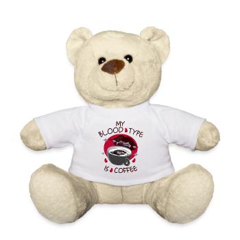 My blood type is coffee - Teddy Bear - white - Front
