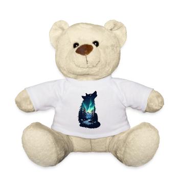 Wolfsnacht Nordlicht Silhouette - Teddy - Weiß - Vorne