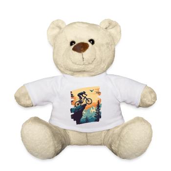 Mountain bikers Downhill Mountains Cycling - Teddy Bear - white - Front