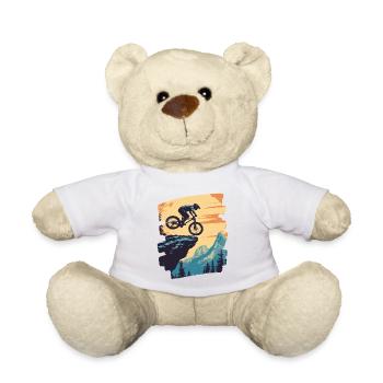 Mountain bikers Downhill Mountains Cycling - Teddy Bear - white - Front