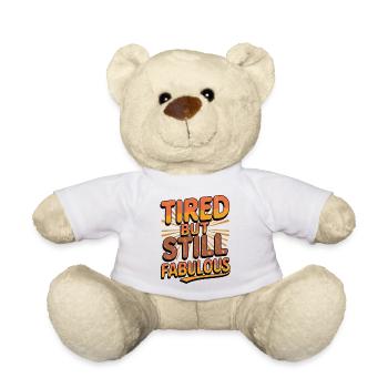 Retro Tired But Still Fabulous Groovy Art - Teddy Bear - white - Front