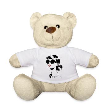 Retro Stilvolle Dame Mit Sonnenbrille - Teddy - Weiß - Vorne