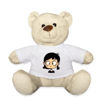 fille de dessin animé réfléchie - Nounours - blanc - Devant