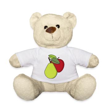 Fruit, Fruits, Apple, Pear - Teddy Bear - white - Front