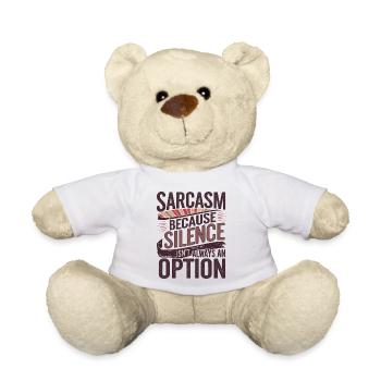 Sarcasm – Silence Isn't Always an Option Retro - Teddy Bear - white - Front