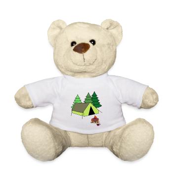 Feu de camp Tente de feu Camp Camping Camping - Nounours - blanc - Devant