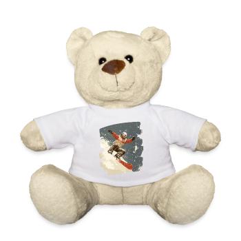 Snowboarder powder snow - Teddy Bear - white - Front