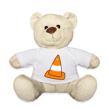 cône de signalisation avec visage - Nounours - blanc - Devant