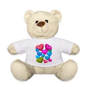 Coeurs de la Saint-Valentin Coeurs Amour La Saint-Valentin - Nounours - blanc - Devant