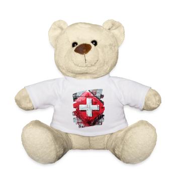 Schweizer Flagge Schweiz - Teddy - Weiß - Vorne