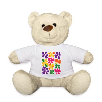 Matisse inspiriert: Abstraktes Retro Blumenmuster - Teddy - Weiß - Vorne