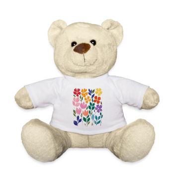 Matisse inspiriert: Blumenmuster im Aquarellstil - Teddy - Weiß - Vorne