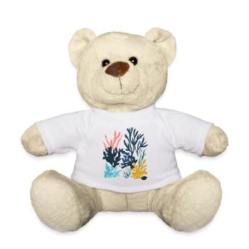 Matisse inspiriert: Abstraktes Korallenriff Bunt - Teddy - Weiß - Vorne