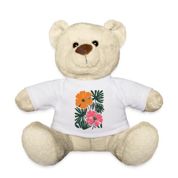 Matisse inspiriert: Florales Muster in Orange Pink - Teddy - Weiß - Vorne