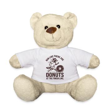 Run like a marathon runner when donuts at the finish line - Teddy Bear - white - Front