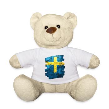 Schwedische Flagge Schweden - Teddy - Weiß - Vorne
