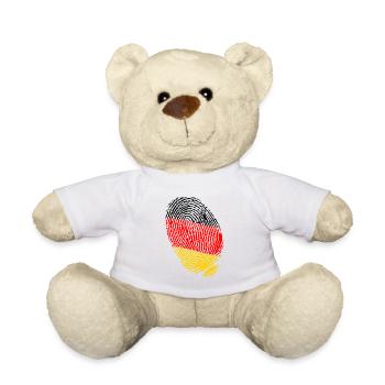 Empreintes digitales du drapeau allemand - Nounours - blanc - Devant