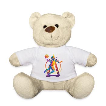 Basket-ball basketteur basketteur Fan Vintage Rétro - Nounours - blanc - Devant