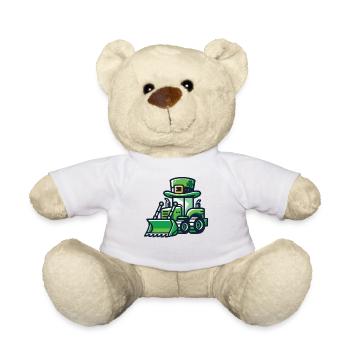 Véhicules de construction avec chapeau de la Saint-Patrick - Nounours - blanc - Devant