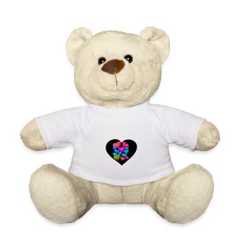 Herz Herzen Glücksbringer Liebe Valentin - Teddy - Weiß - Vorne