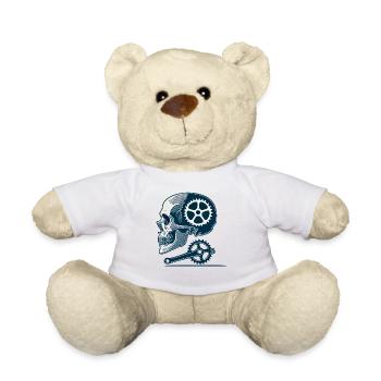 Bicycle Skeleton Sprocket Cycling - Teddy Bear - white - Front