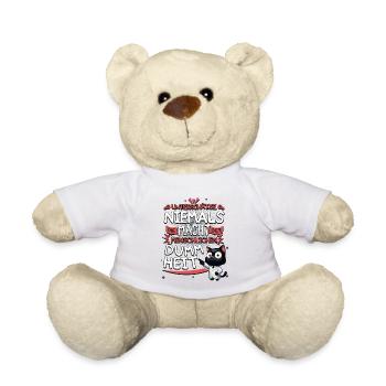Niemals die Macht der Dummheit unterschätzen - Teddy - Weiß - Vorne