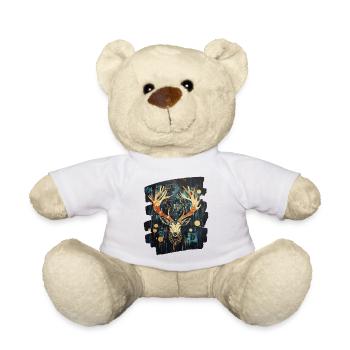Deer with antlers - Teddy Bear - white - Front