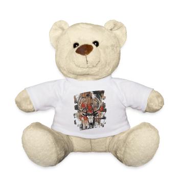 Deer with antlers - Teddy Bear - white - Front