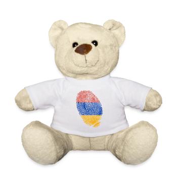 empreintes digitales du drapeau arménien - Nounours - blanc - Devant