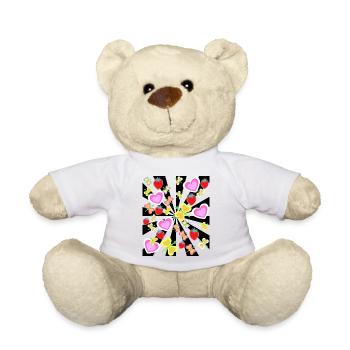 Strawberry Insects Heart Butterflies Summer - Teddy Bear - white - Front