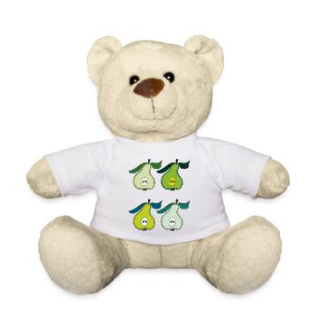 Pear Wood Colorful - Teddy Bear - white - Front