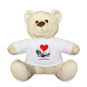 Goddammit Nomura – Heart and Wave Design - Teddy Bear - white - Front