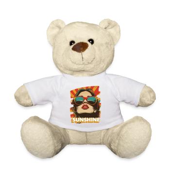 Sunshine Summer Sunglasses - Teddy Bear - white - Front