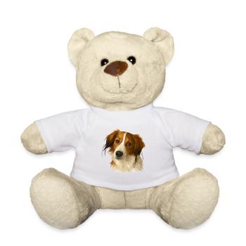 Kooikerhondje en style polygone - Nounours - blanc - Devant