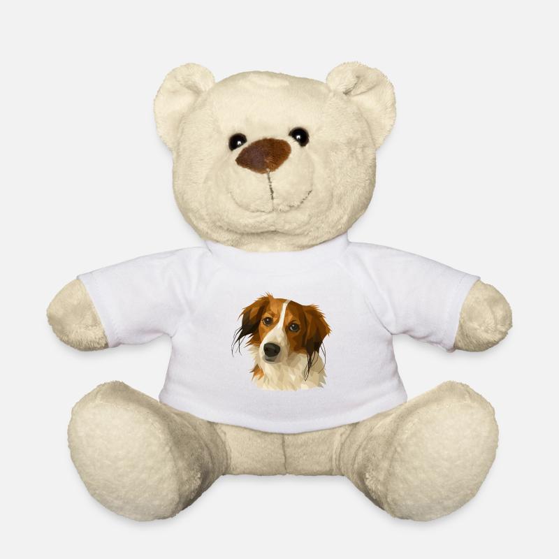 Kooikerhondje in polygon style - Teddy Bear - white
