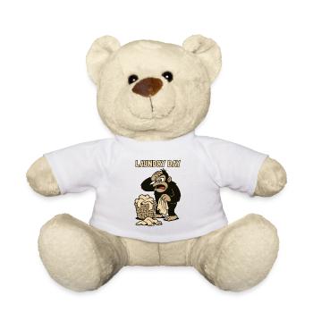 Wäschetag beim überforderten Affen - Teddy - Weiß - Vorne