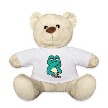 Bored frog: "I'm totally inspired" - Teddy Bear - white - Front