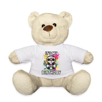 C’est mon 8e anniversaire de football - Nounours - blanc - Devant