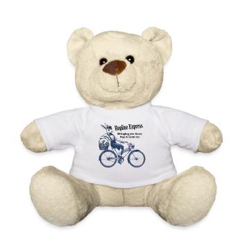 Easter Retro Bunny Bicycle Joy Hopline - Teddy Bear - white - Front