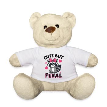 Mignon mais sauvage raton laveur rose arc animal de la forêt - Nounours - blanc - Devant