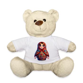 Russian Girl! Matryoshka Russian for Russians - Teddy Bear - white - Front