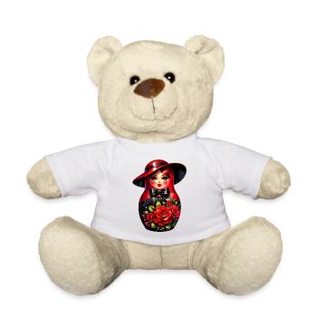 Russian Girl! Matryoshka Russian for Russians - Teddy Bear - white - Front