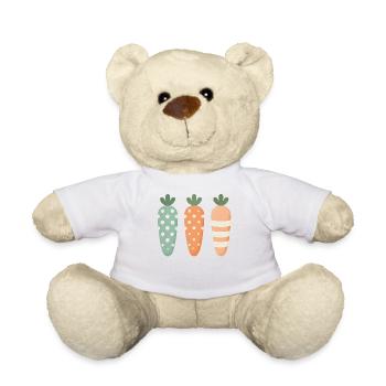 Cute Easter Carrots Pastel Stripe Dots - Teddy Bear - white - Front