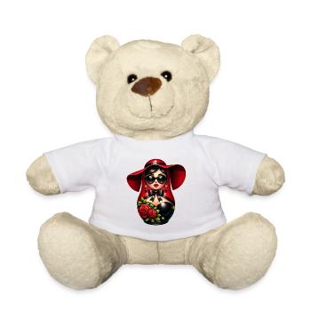 Russian Girl! Matryoshka Russian for Russians - Teddy Bear - white - Front