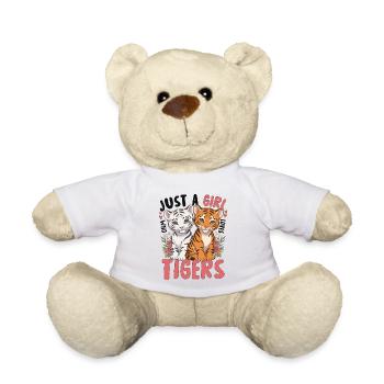 Just a Girl Who Loves Tigers - Teddy Bear - white - Front