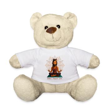 Witziges Pferde-Yoga-Motiv mit Mandala & Spruch - Teddy - Weiß - Vorne