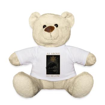 As Above So Below Raven Metatron's Cube Art - Teddy Bear - white - Front