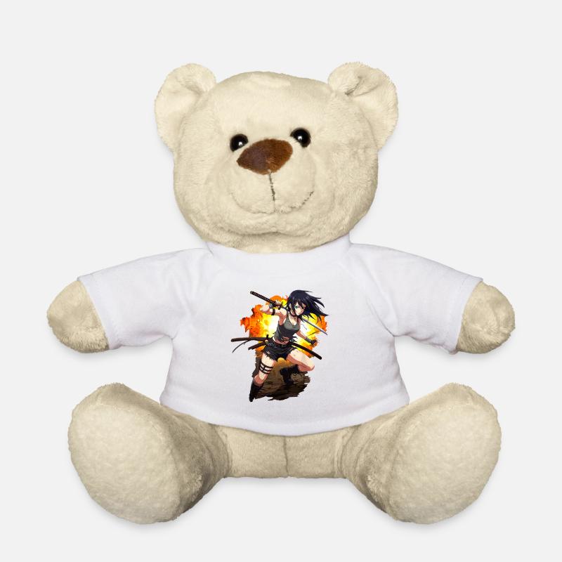 Anime Guerrier Action Shot - Nounours - blanc
