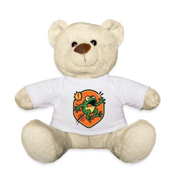 Panic Frog badge - Teddy Bear - white - Front